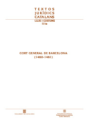 Imatge de Textos Jurídics Catalans - Cort General de Barcelona (1480-1481)